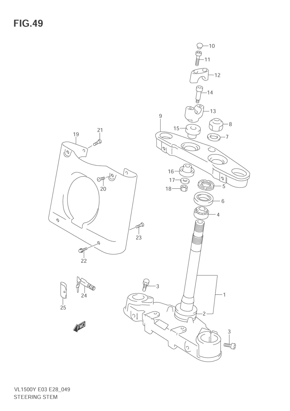 Steering stem (model w_x)