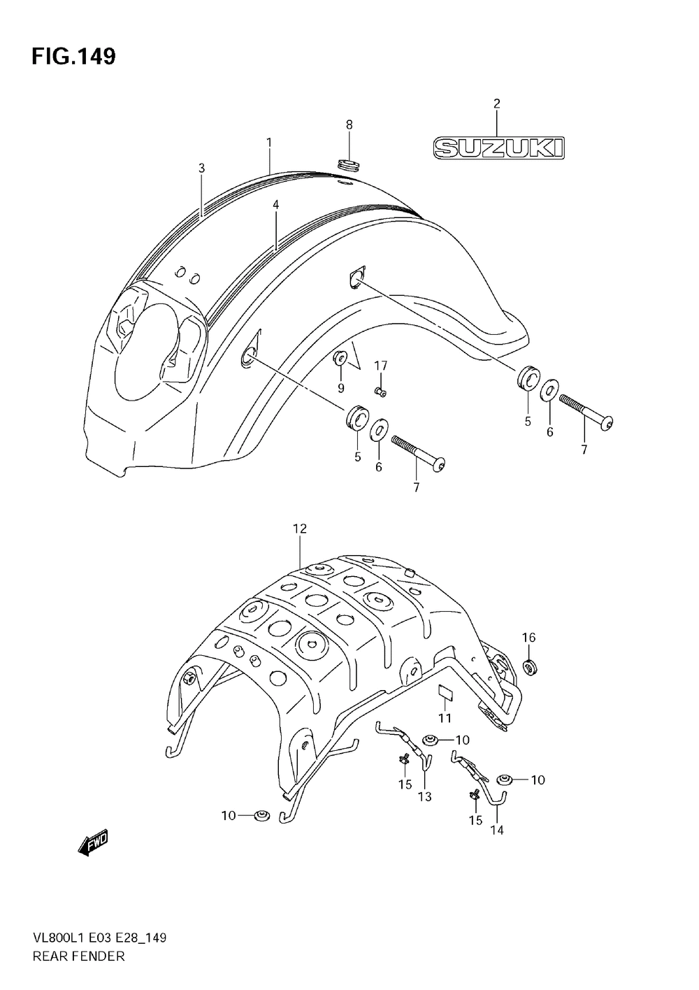 Rear fender (vl800c e28)