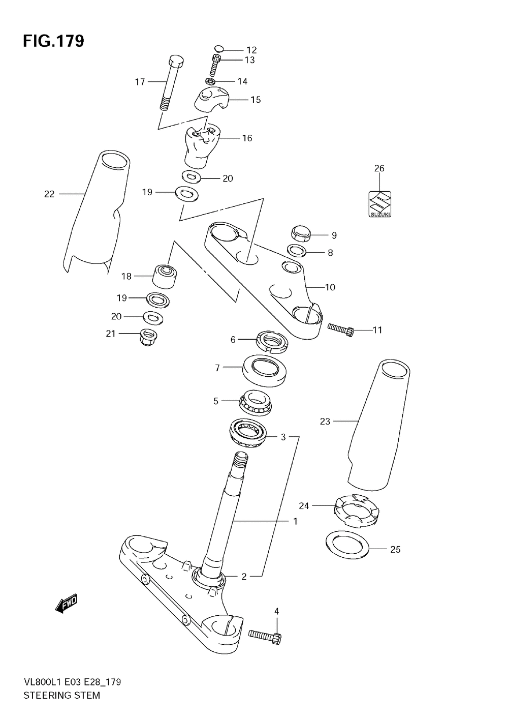 Steering stem (vl800c e33)