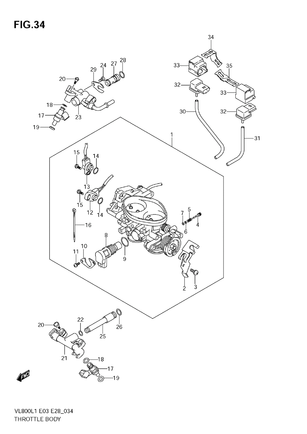 Throttle body (vl800t e28)