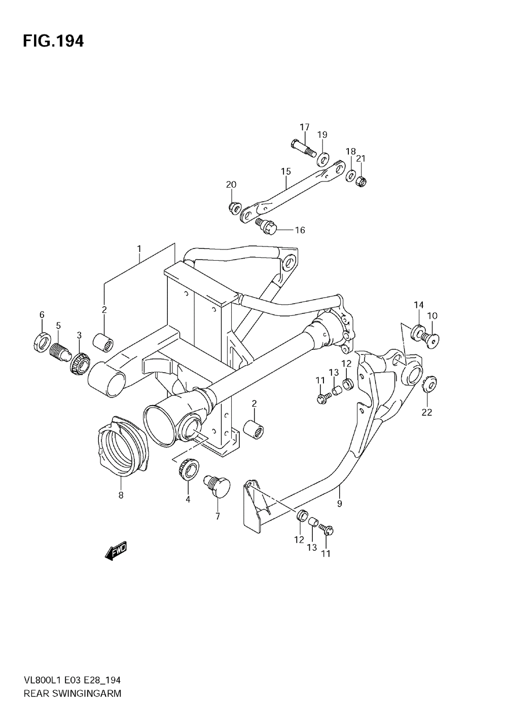 Rear swinging arm