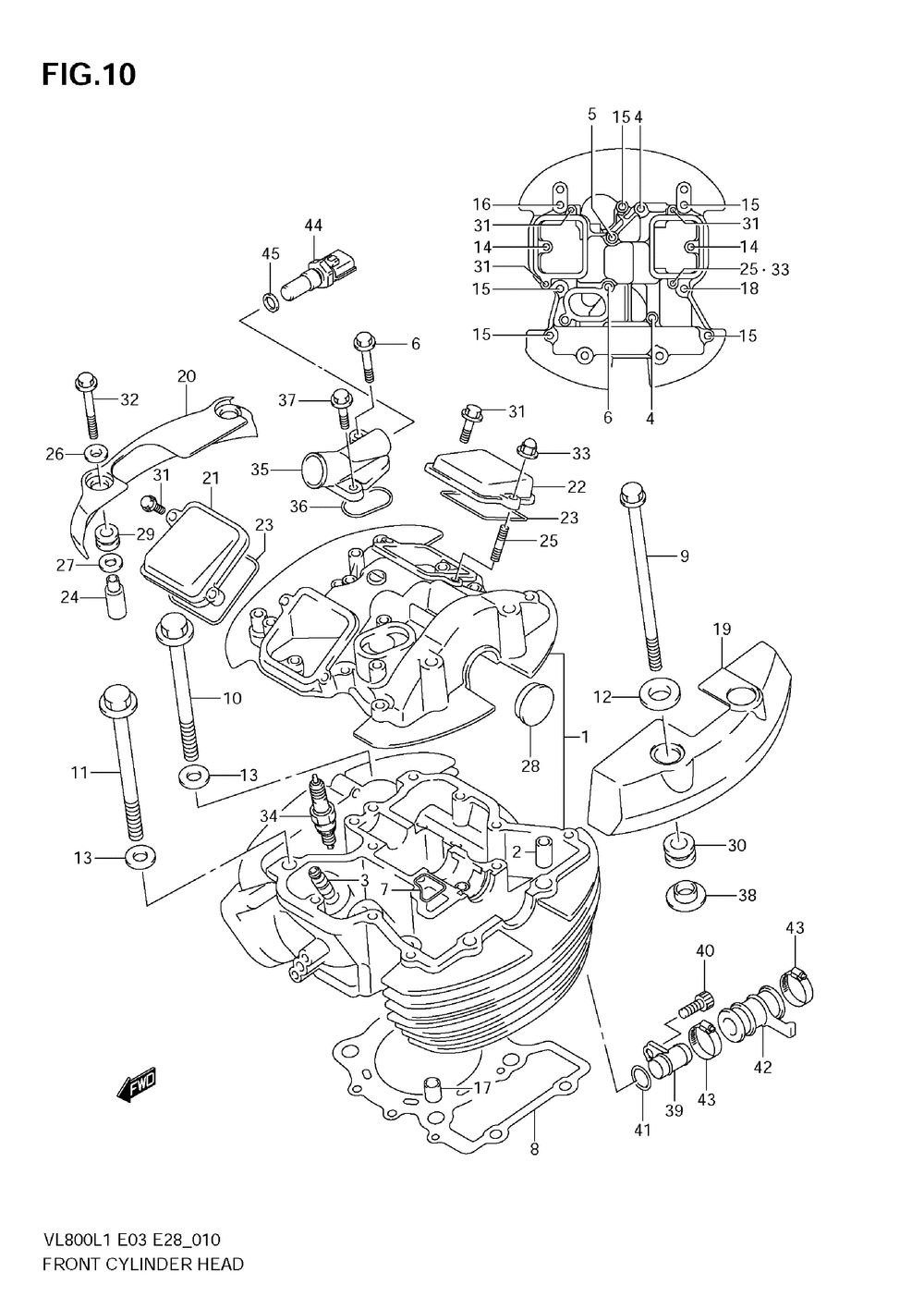 Front cylinder head (vl800t e33)