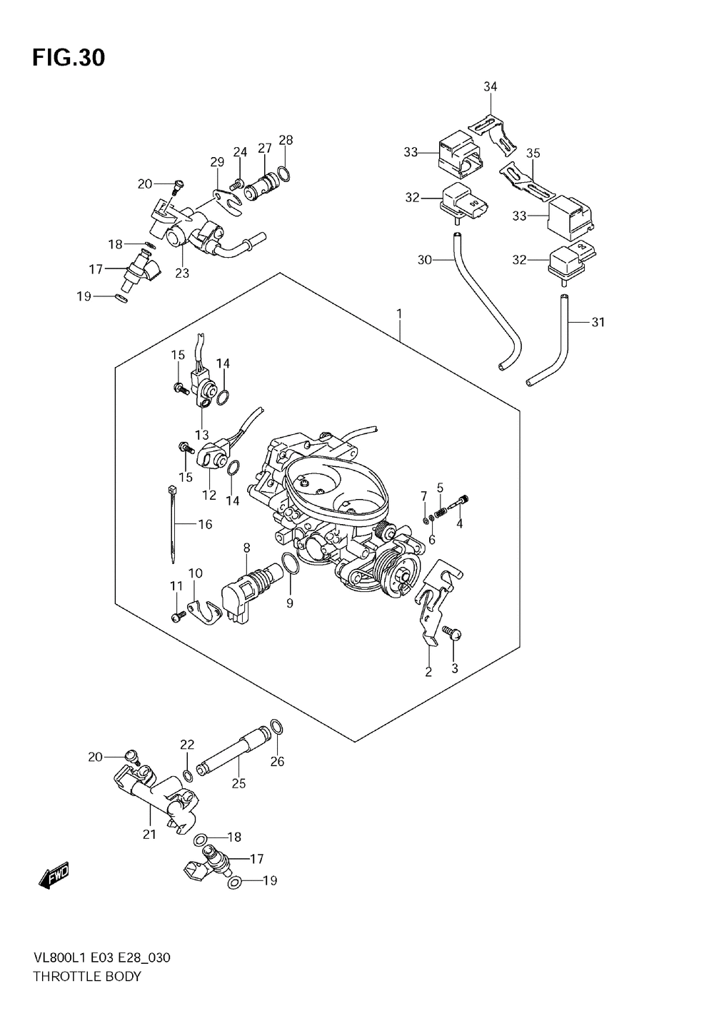 Throttle body (vl800c e3)