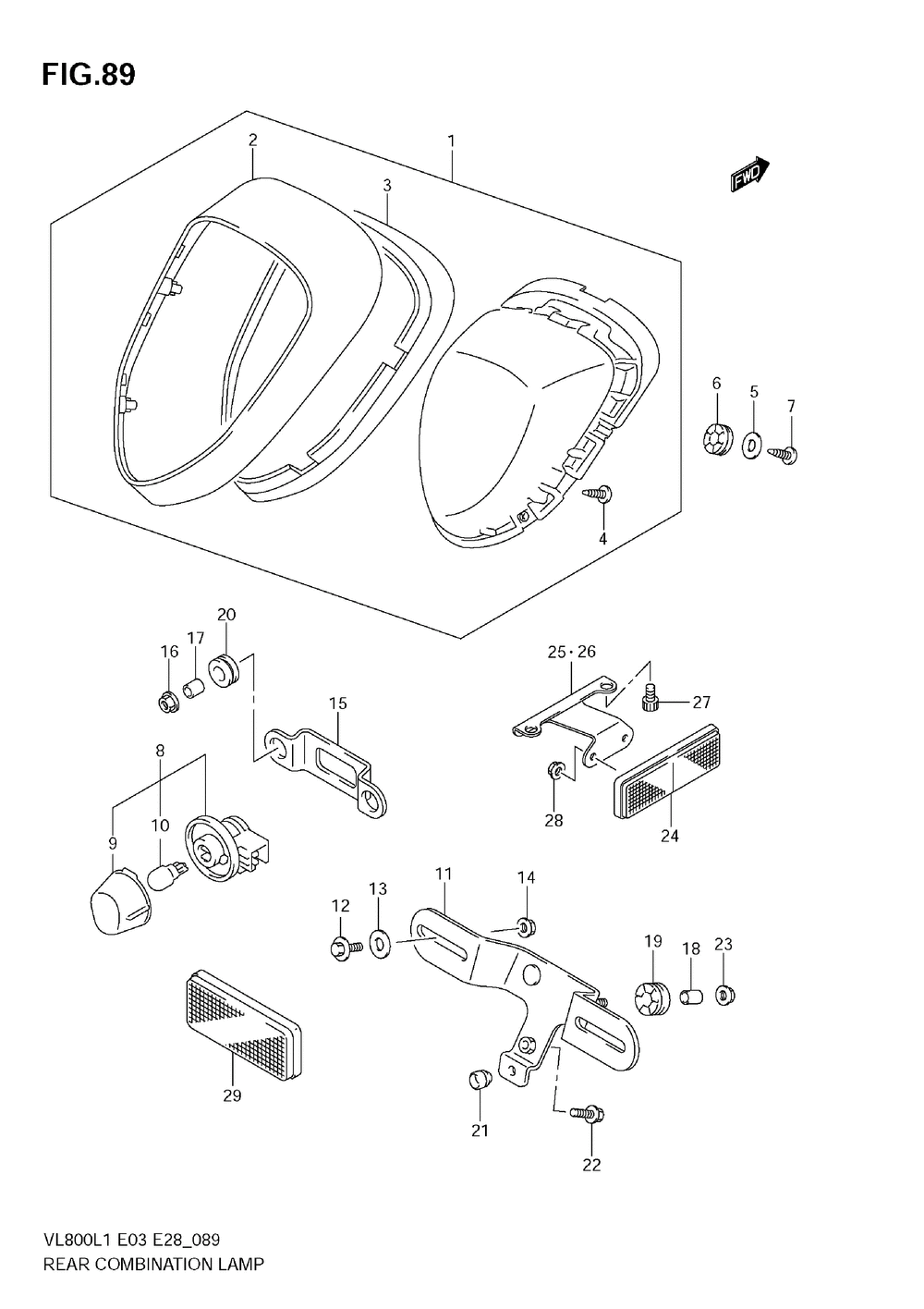 Rear combination lamp (vl800 e28)