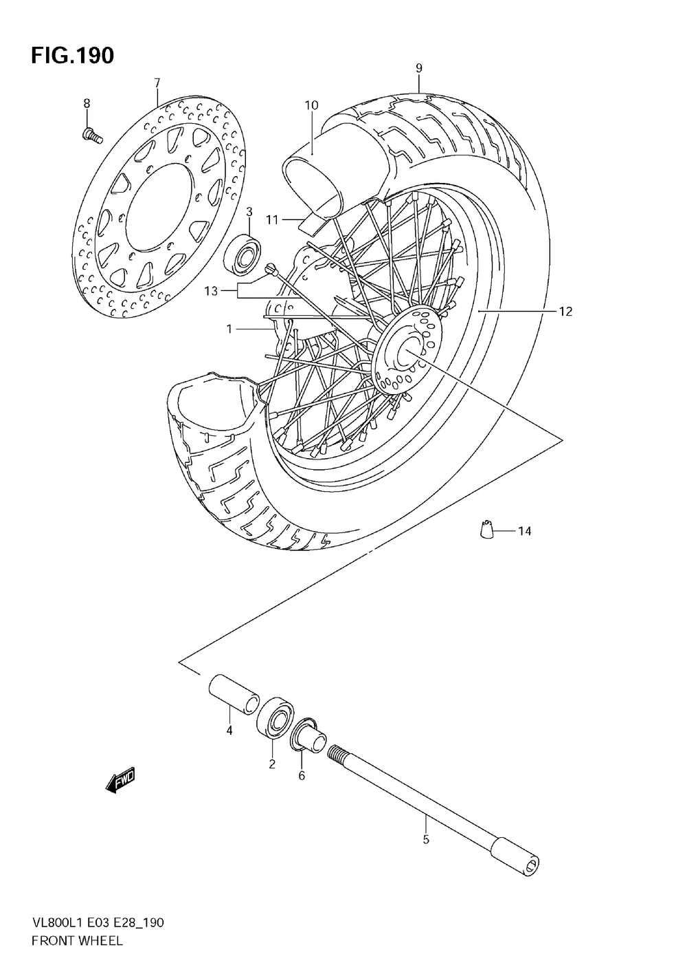 Front wheel (vl800t e28)