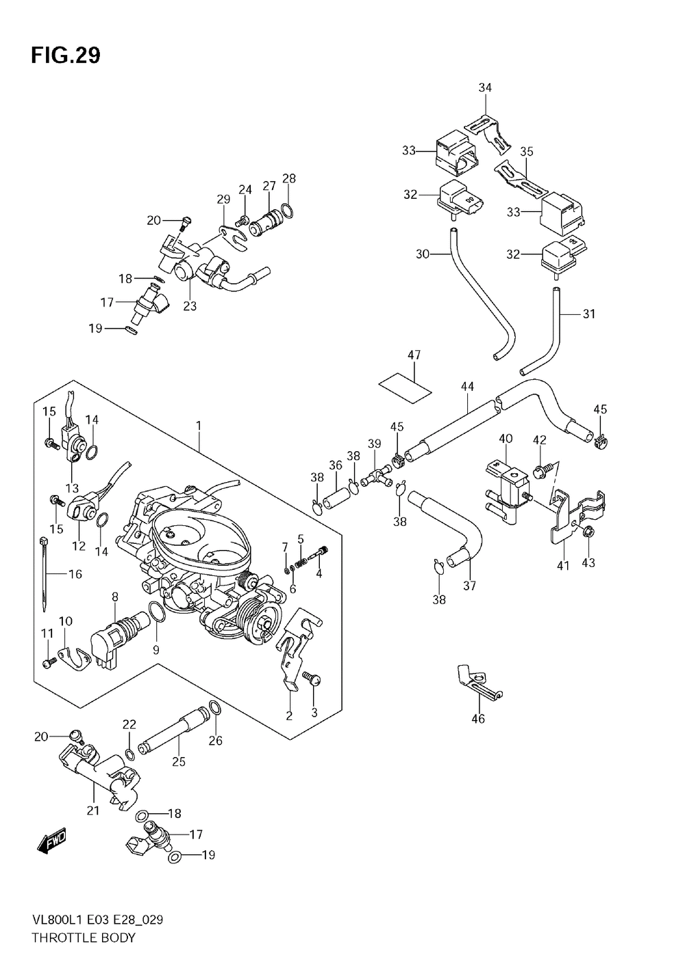 Throttle body (vl800 e33)