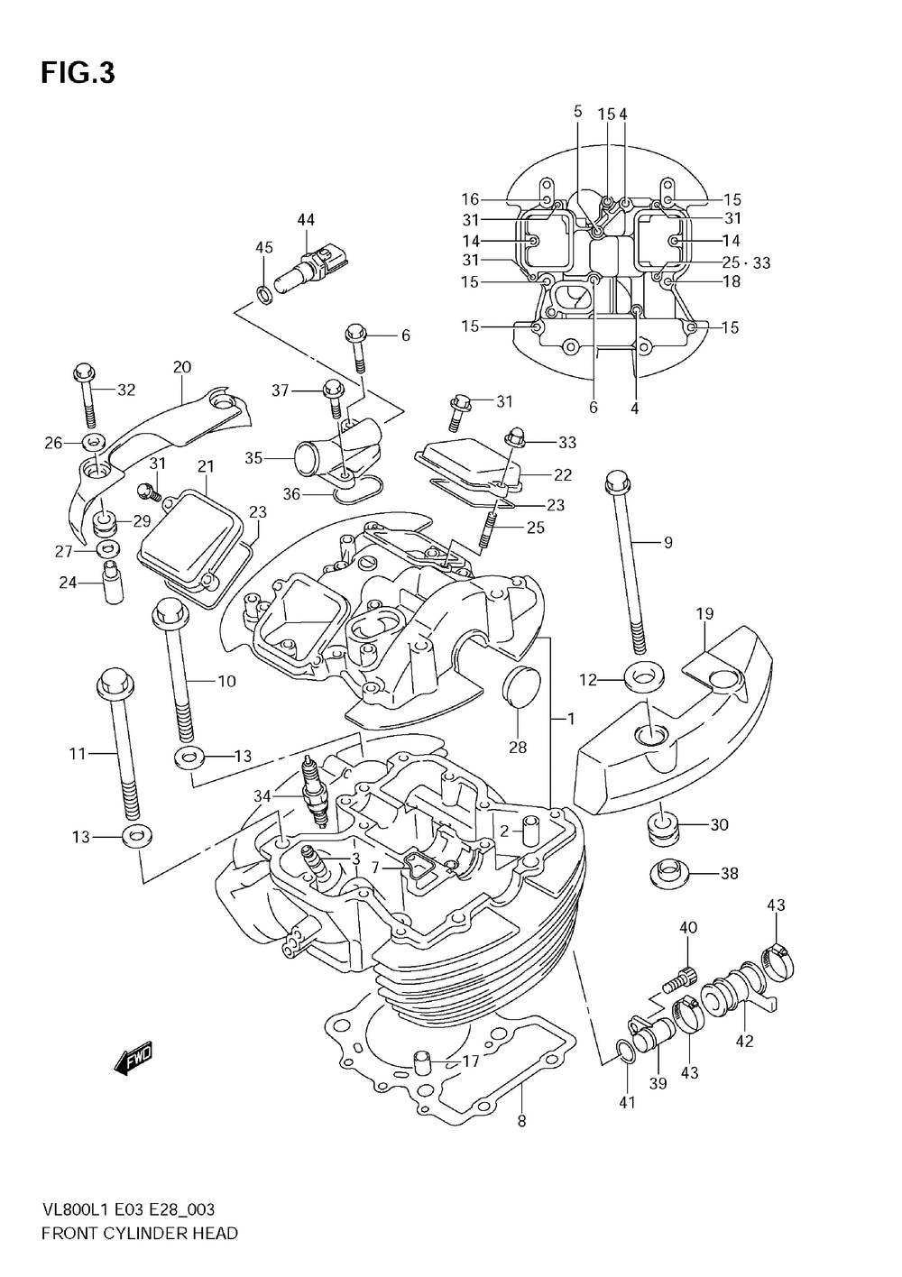 Front cylinder head (vl800 e28)