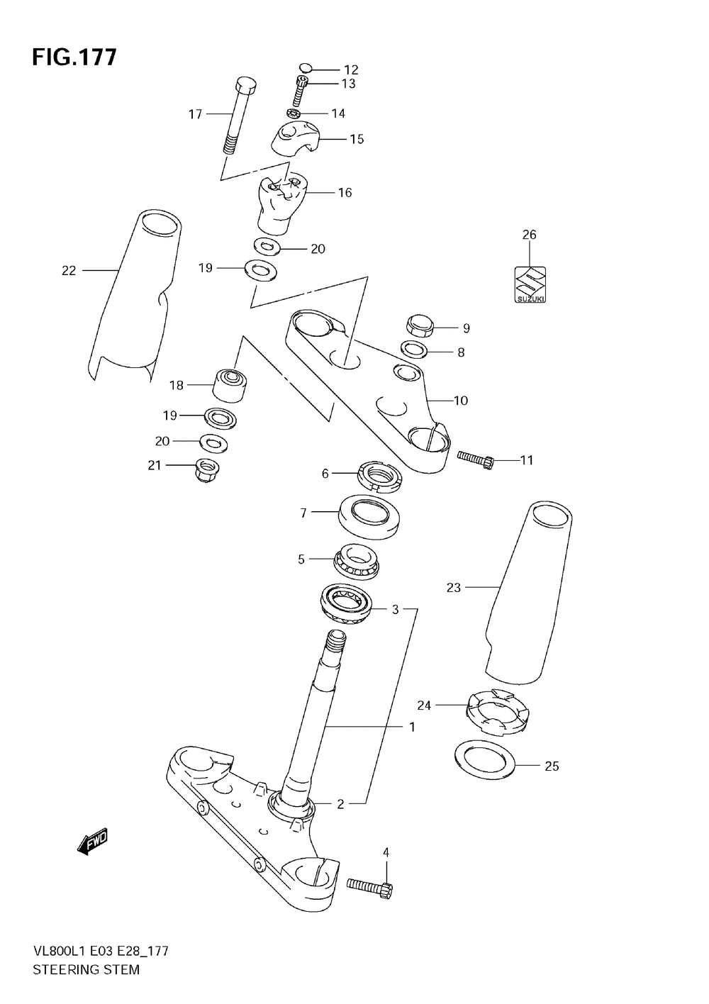 Steering stem (vl800c e3)