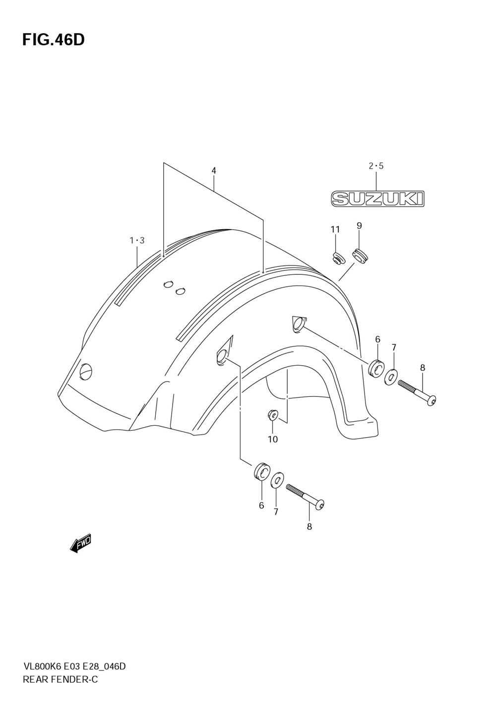 Rear fender (vl800tk8)