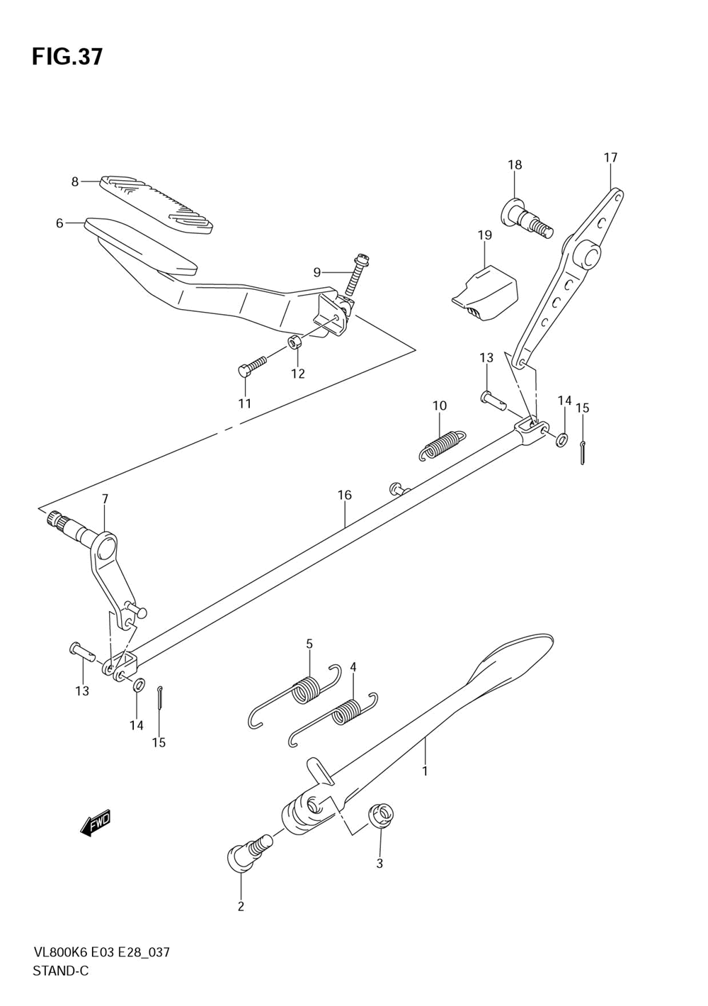 Stand - rear brake