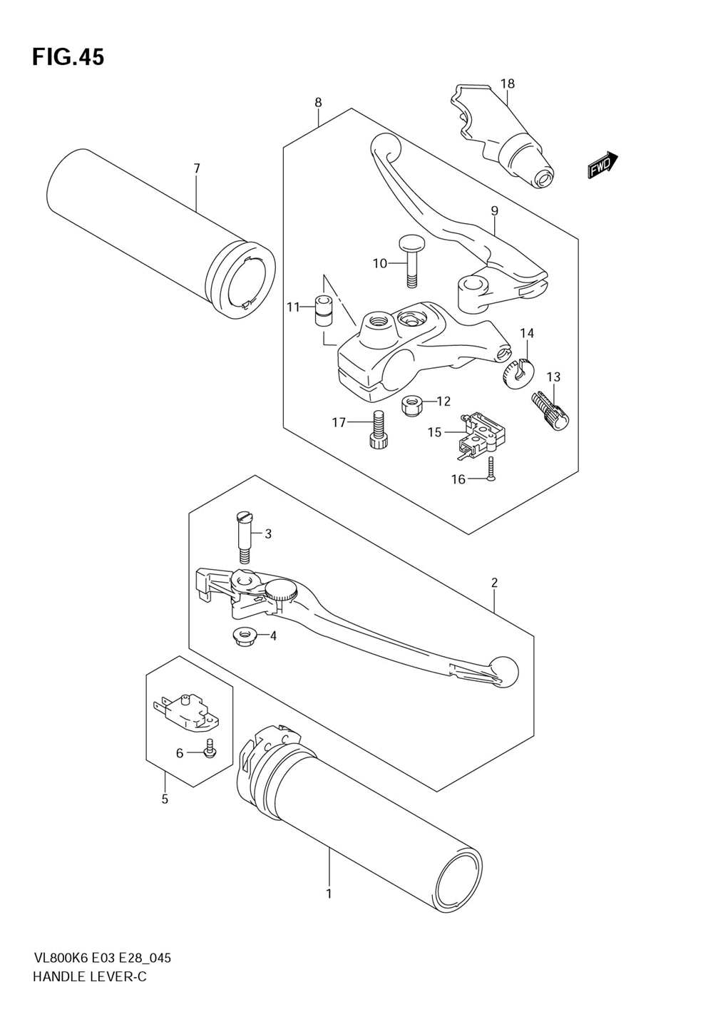 Handle lever (model k6)