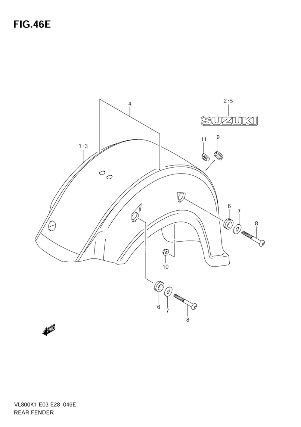 Rear fender (model k5)