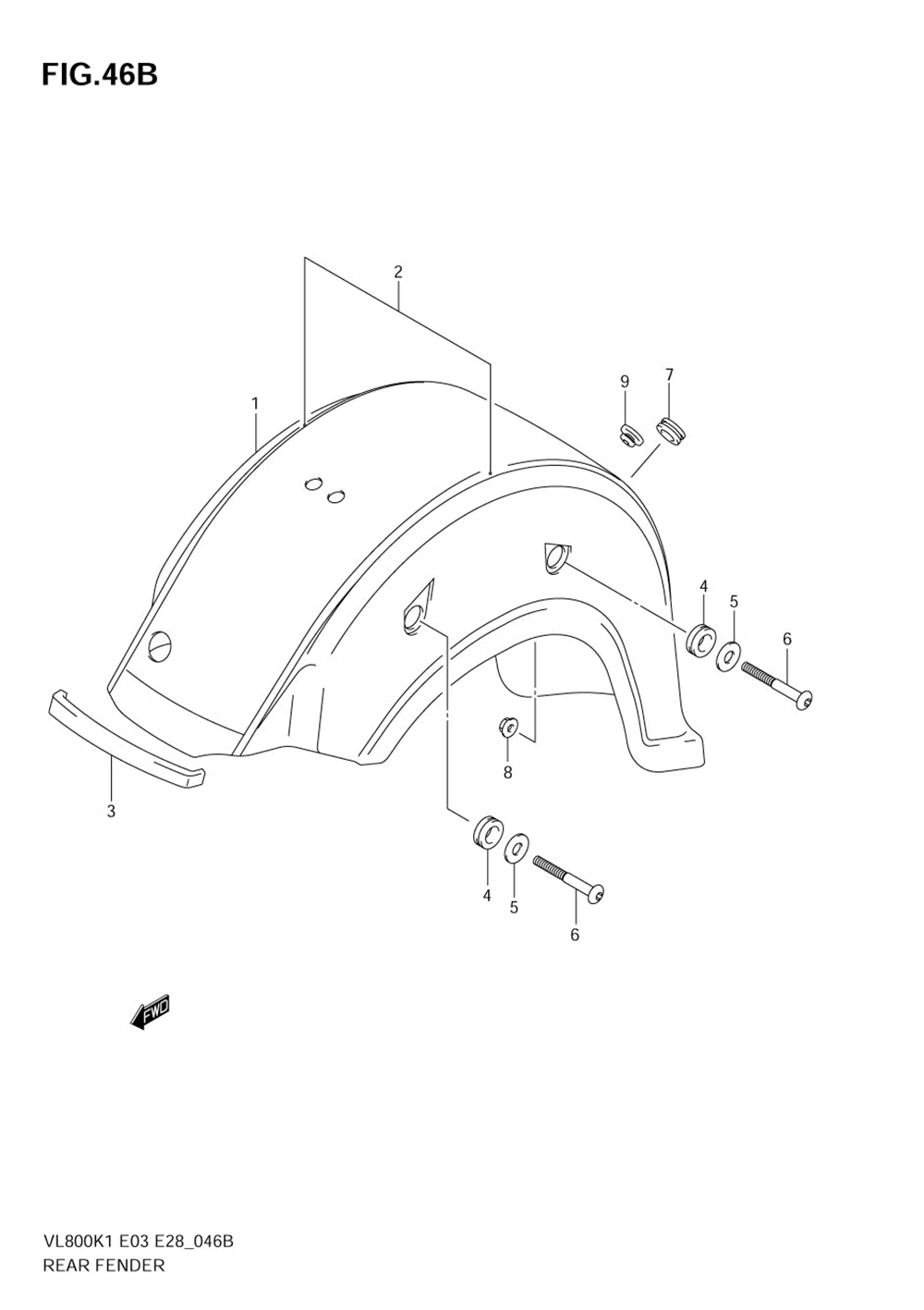 Rear fender (model k3)