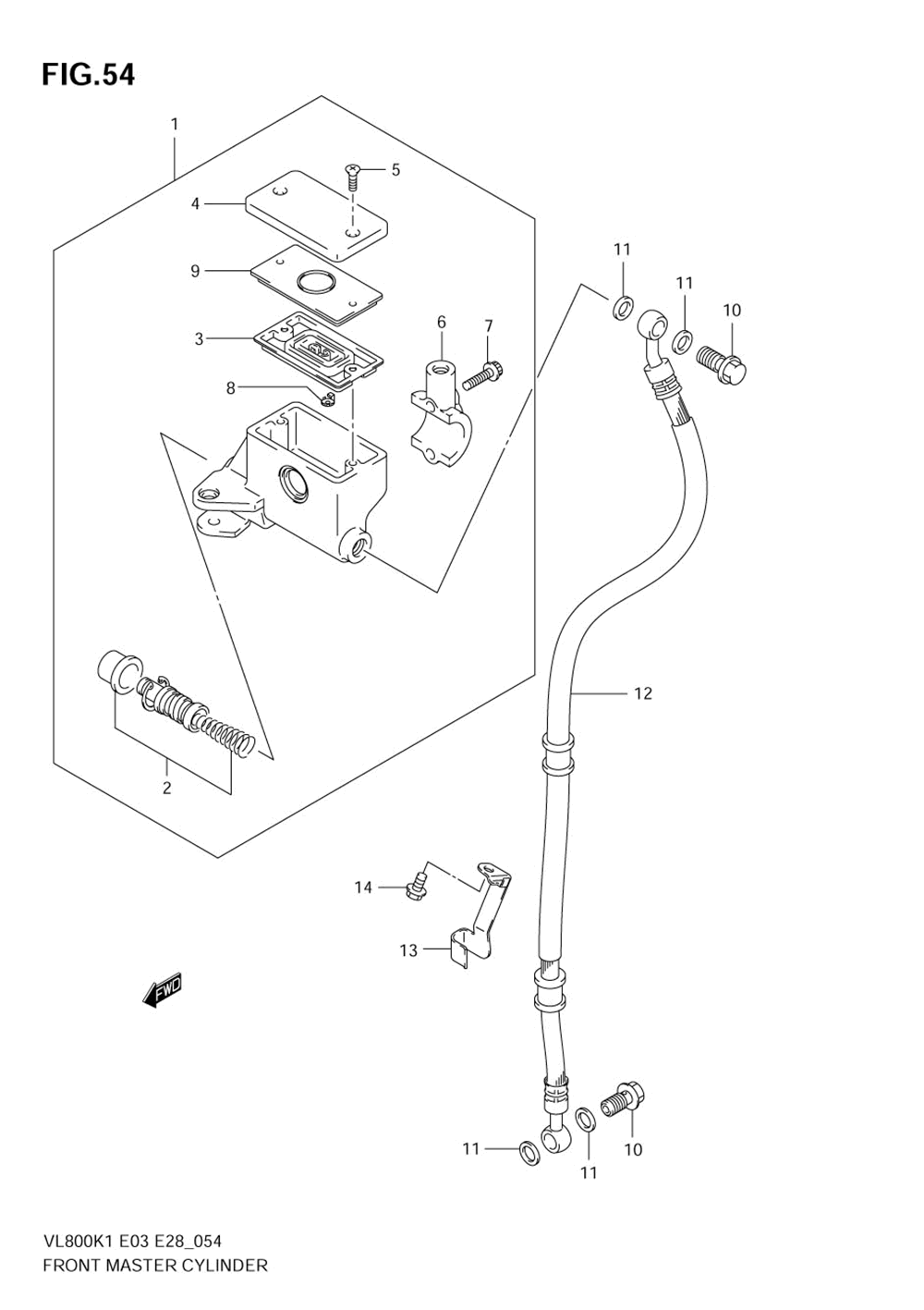 Front master cylinder