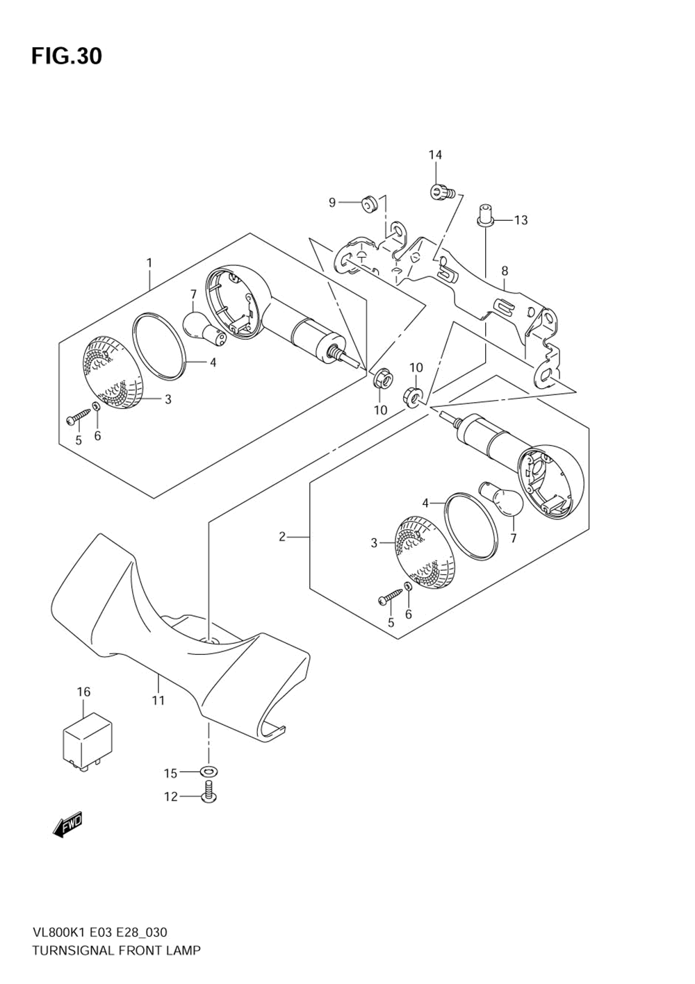 Turnsignal front lamp (model k1_k2_k3)