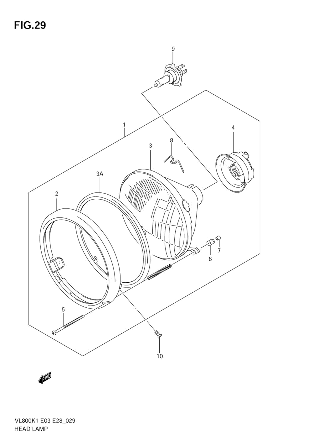 Headlamp assy (model k1_k2_k3_k4)