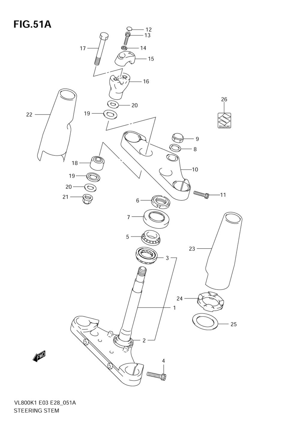 Steering stem (model k5)