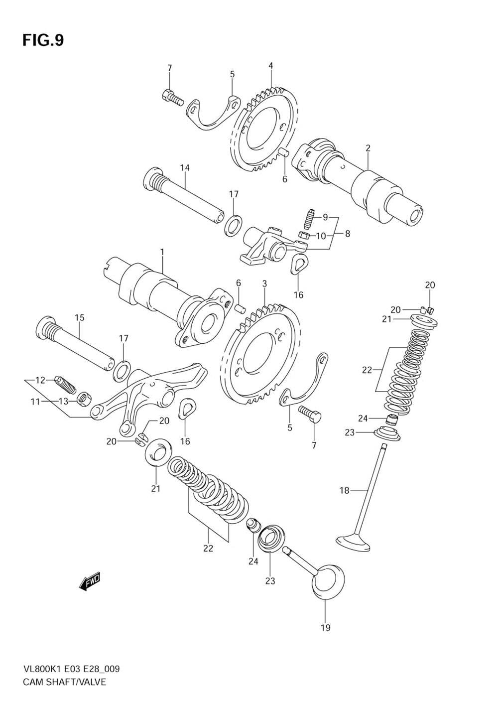 Camshaft - valve