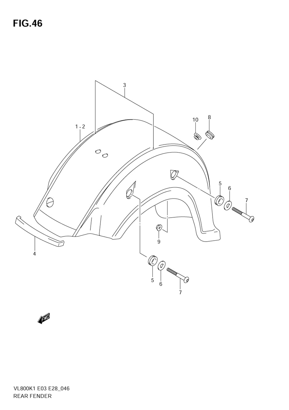 Rear fender (model k1)