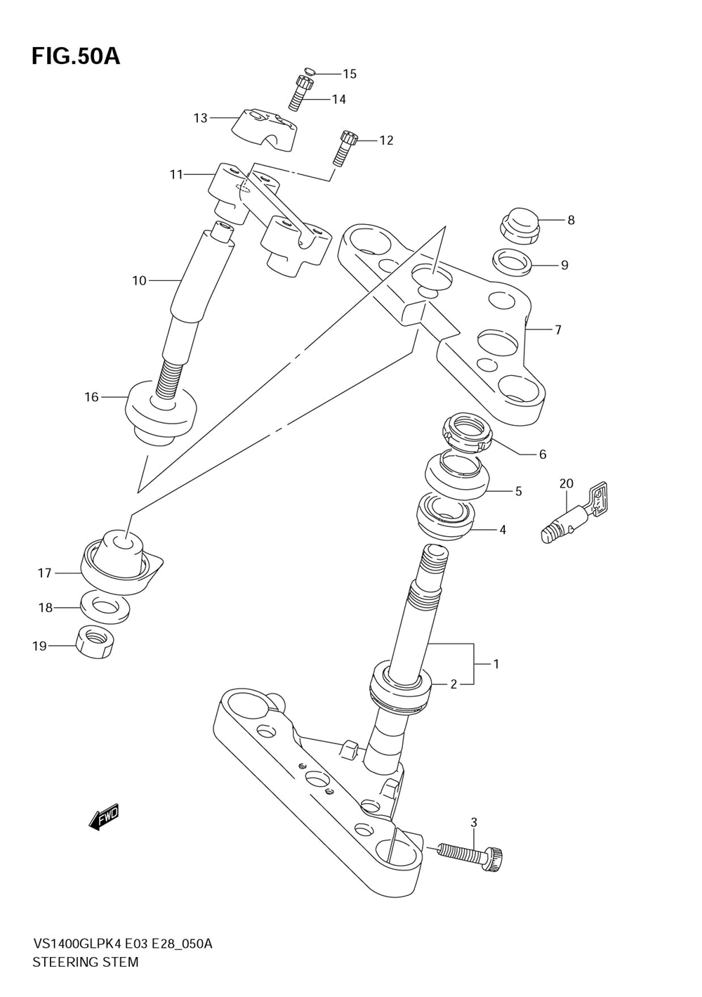 Steering stem (model k5_k6_k7)