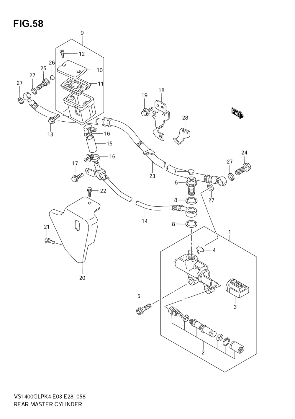 Rear master cylinder