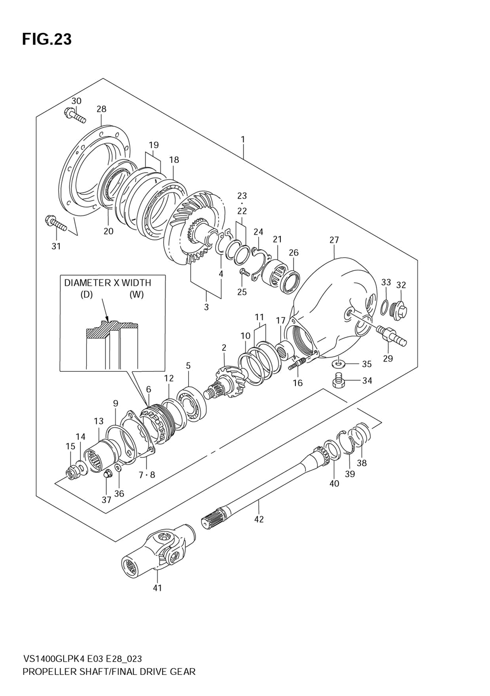 Propeller shaft - final drive gear