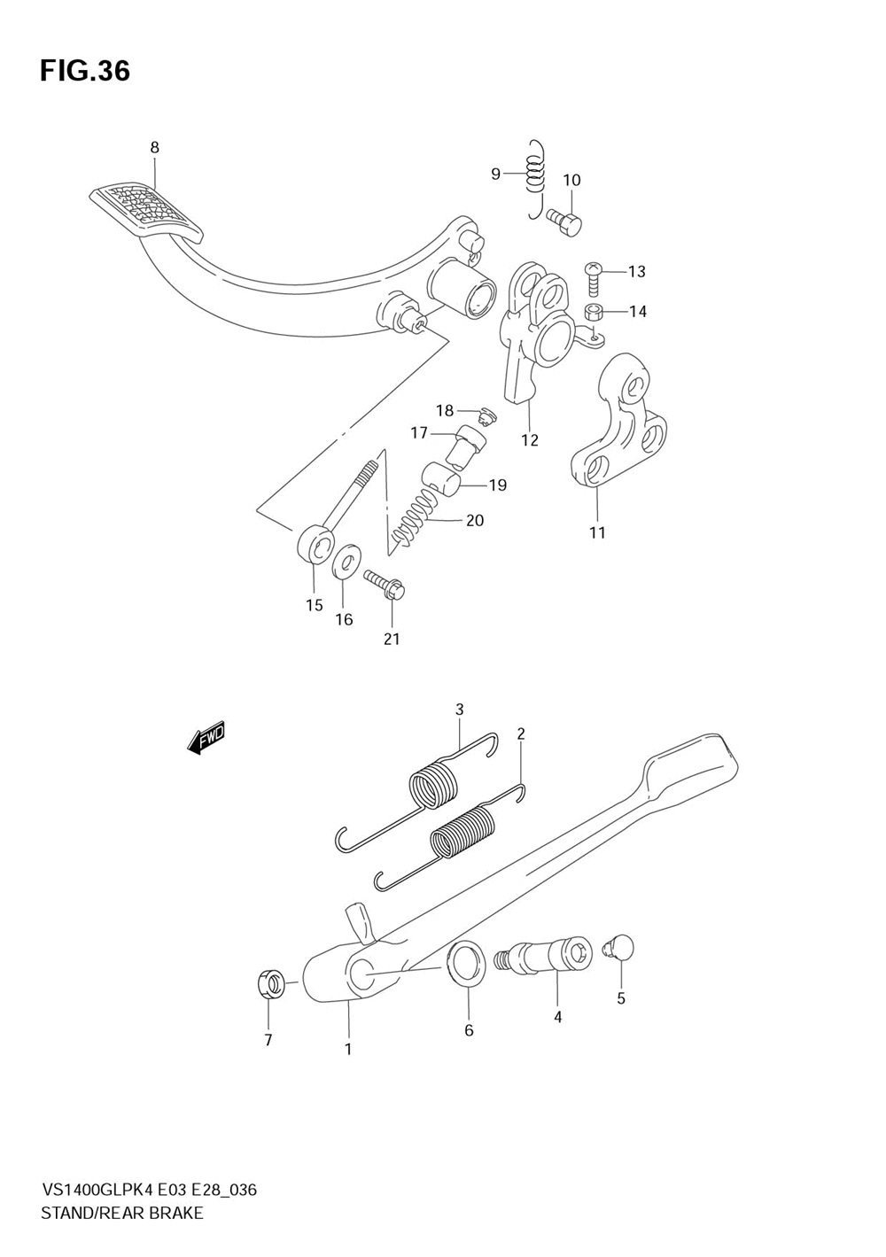 Stand - rear brake