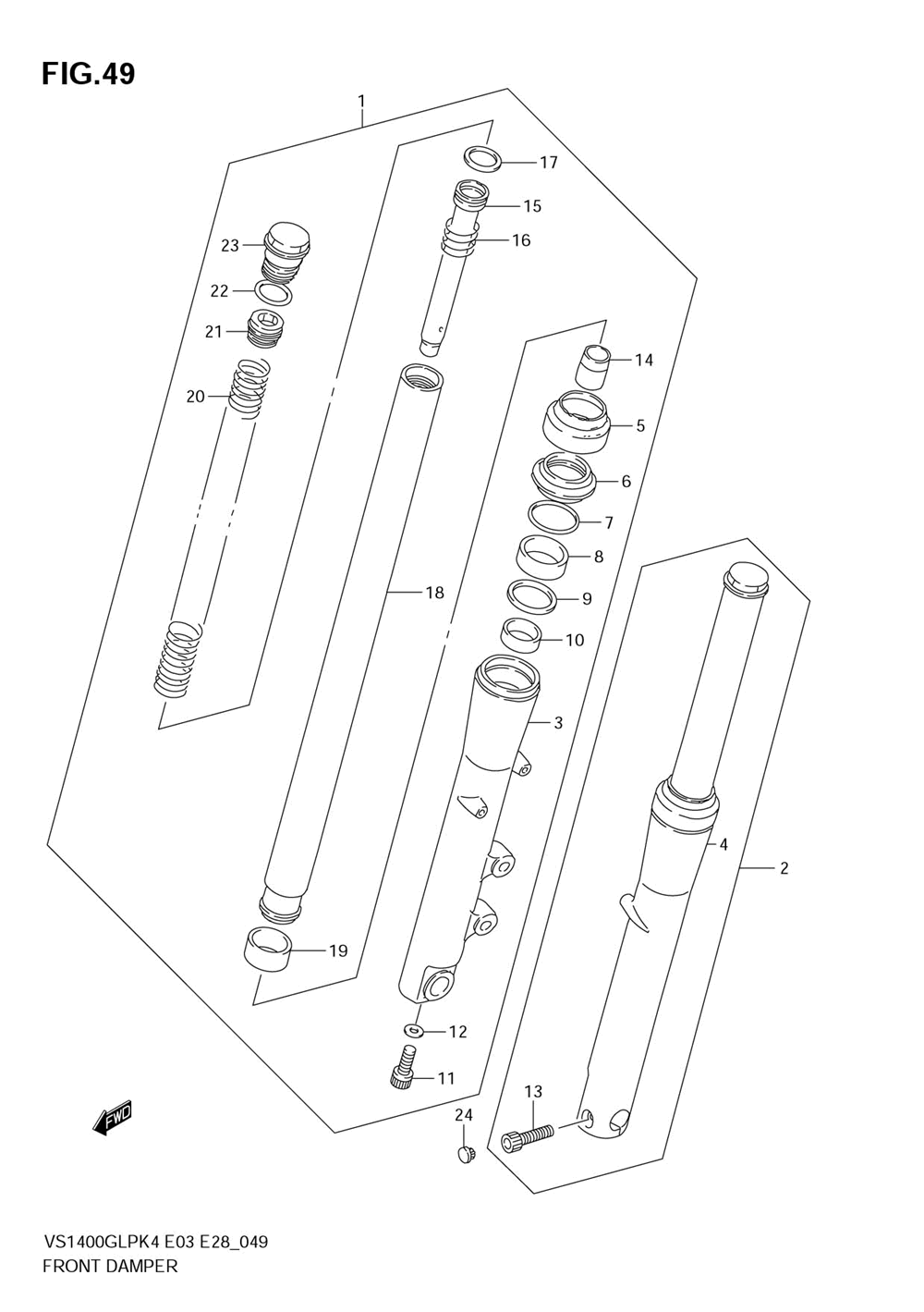 Front damper (model k4)