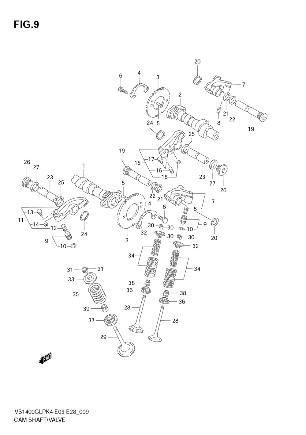 Camshaft - valve