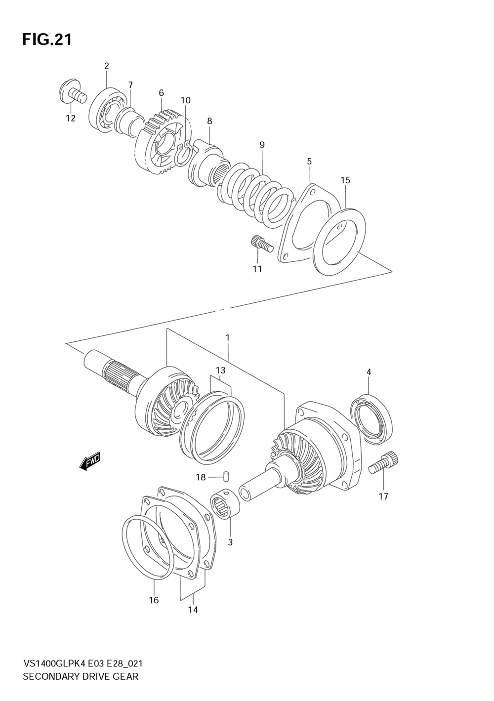 Secondary drive gear