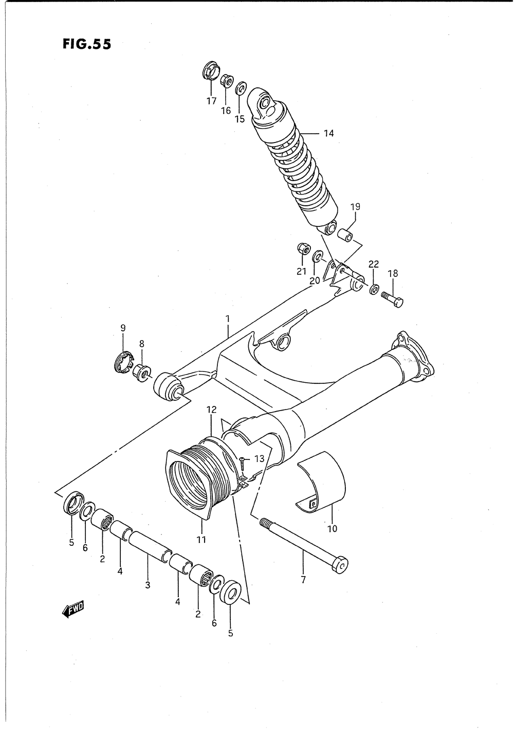 Rear swinging arm