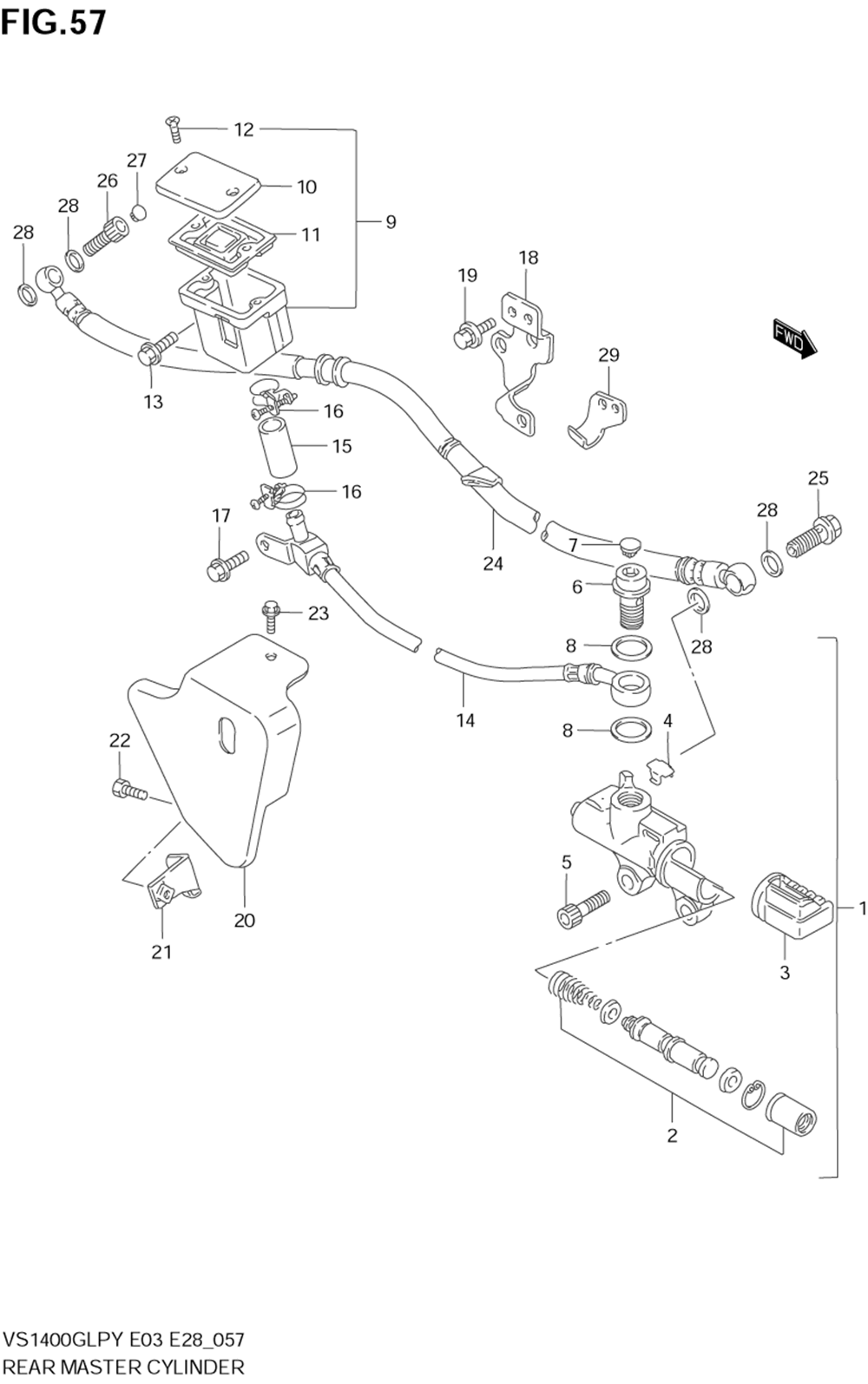 Rear master cylinder