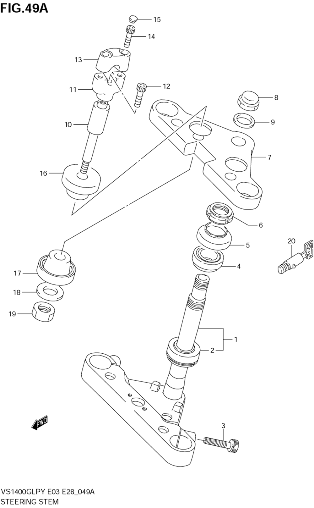 Steering stem (model y_k1_k2_k3)