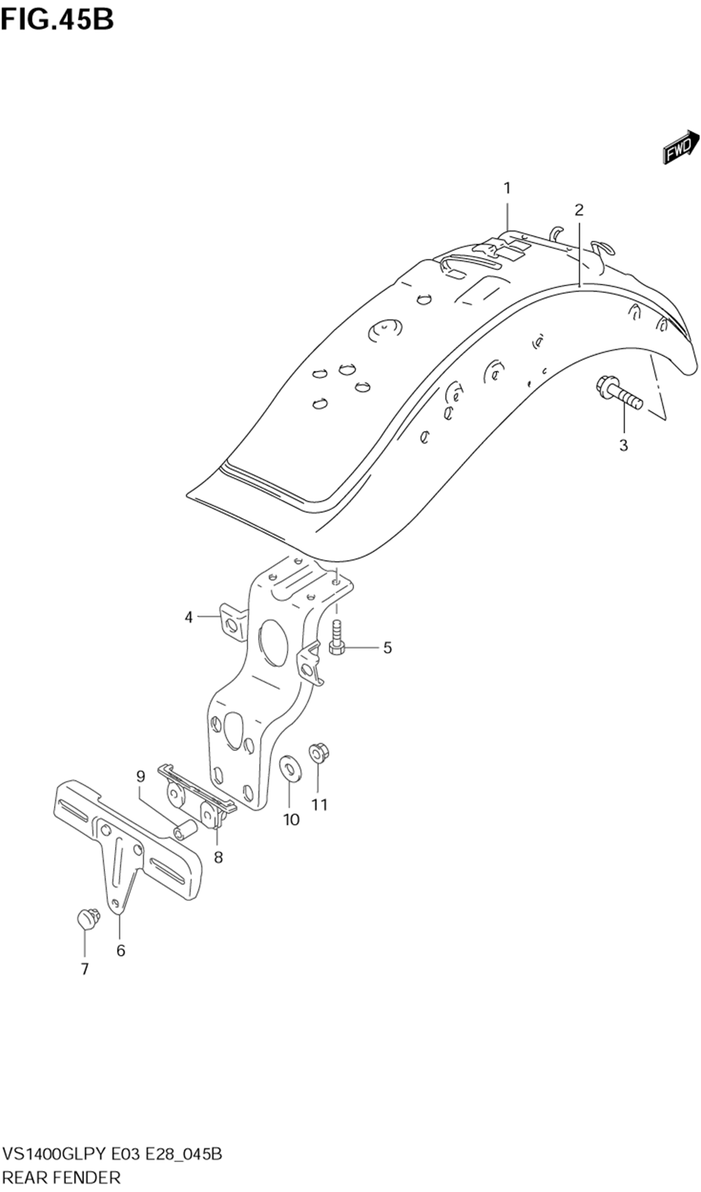 Rear fender (model y_k1_k2_k3)