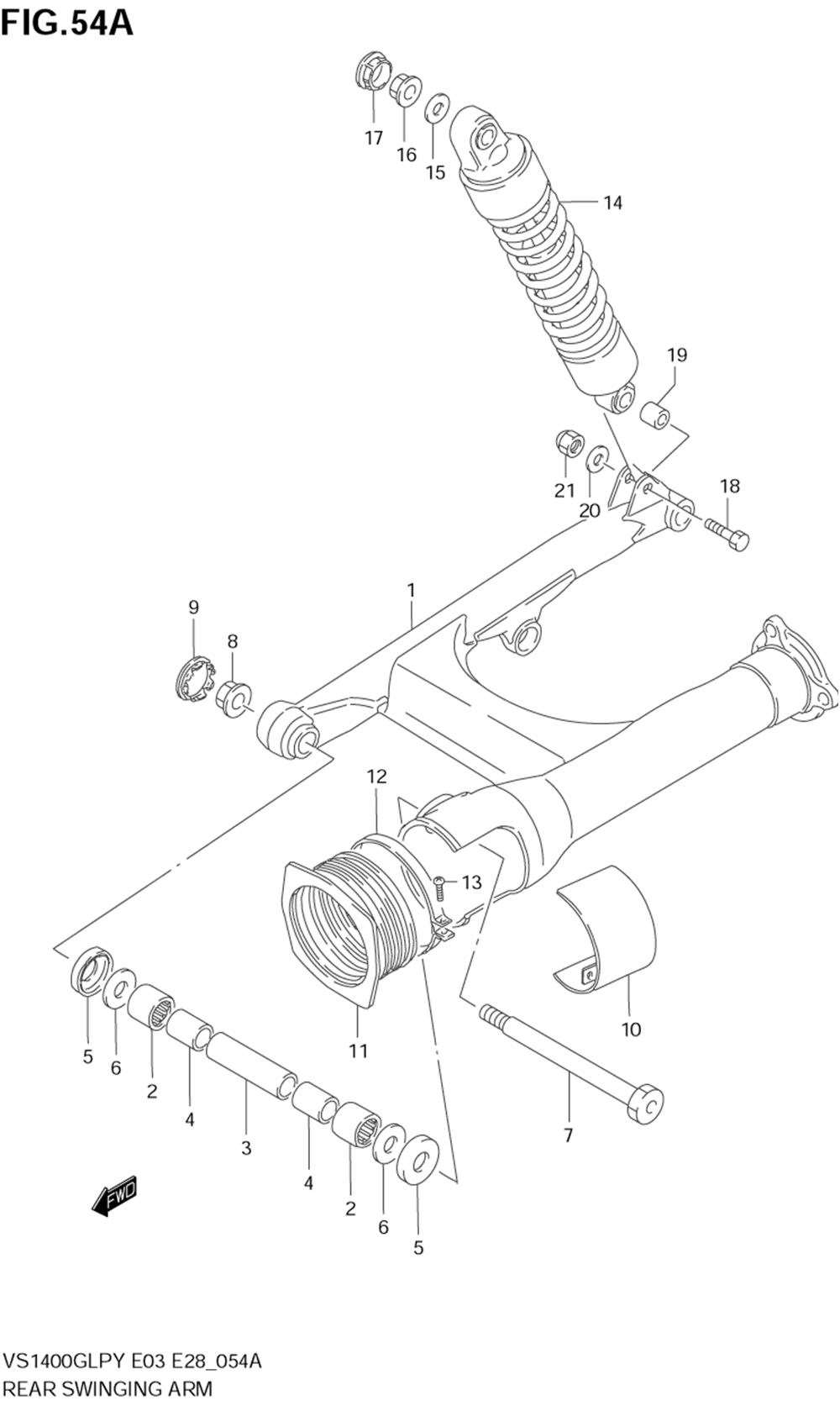 Rear swinging arm (model k1_k2_k3)