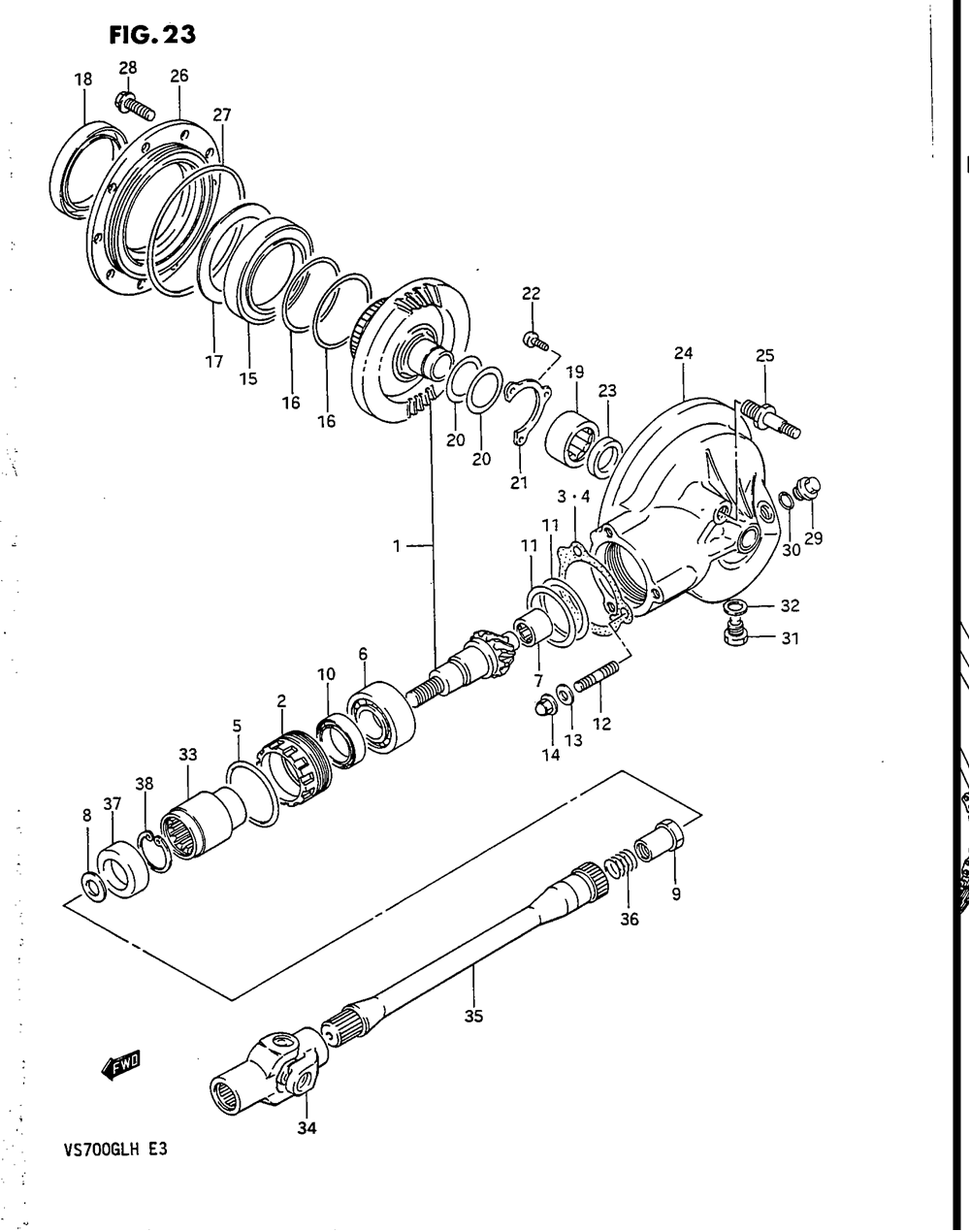 Propeller shaft - final drive gear