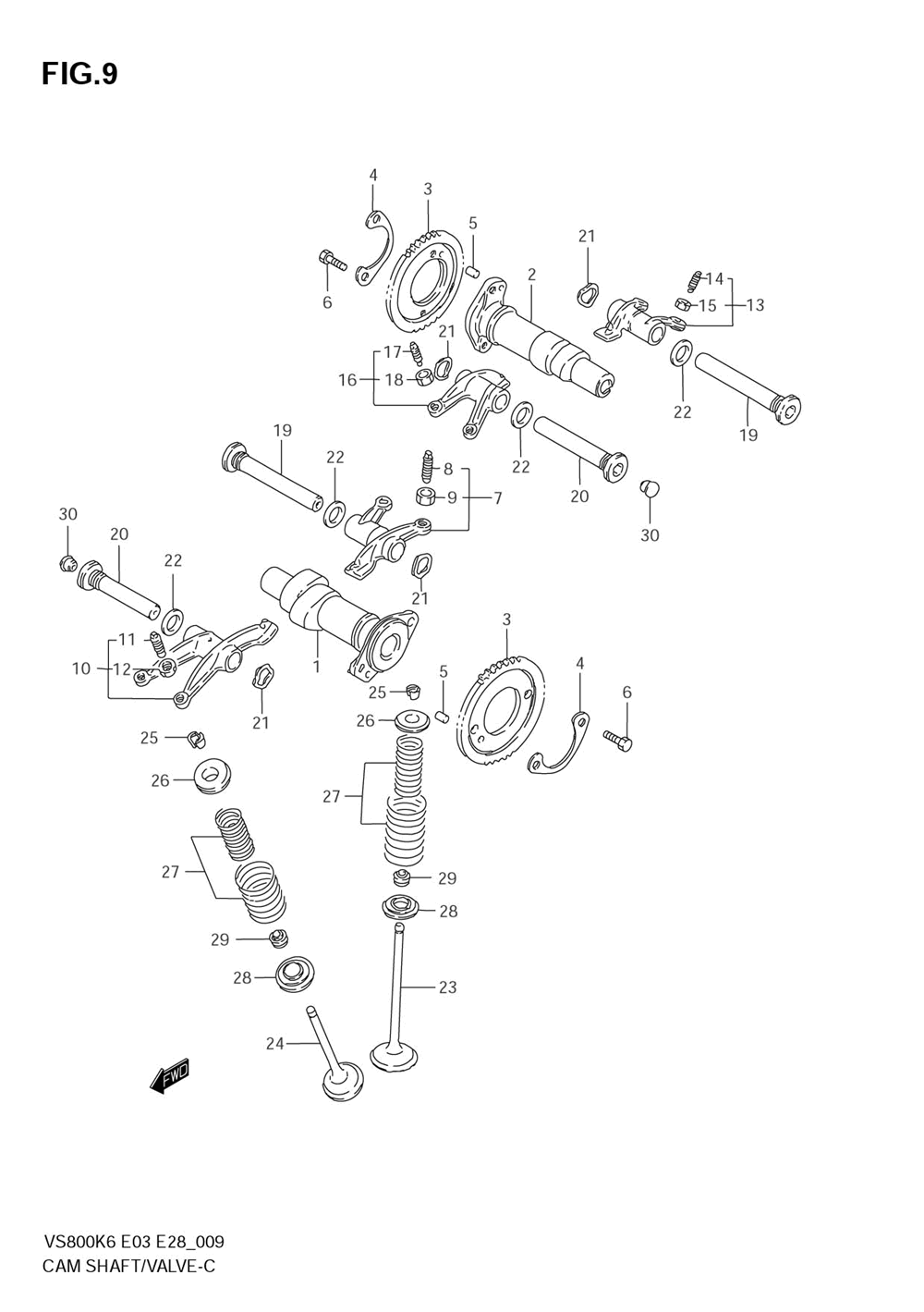 Camshaft - valve