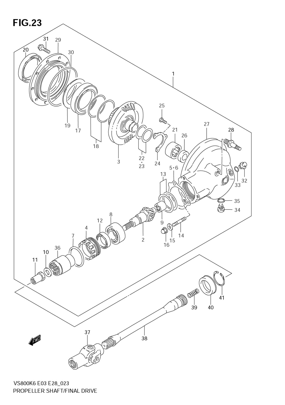 Propeller shaft - final drive gear