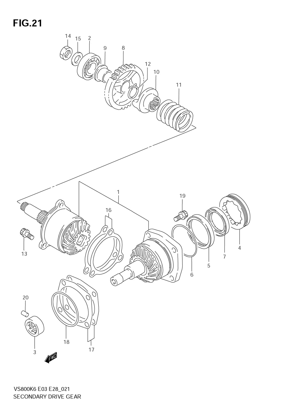 Secondary drive gear