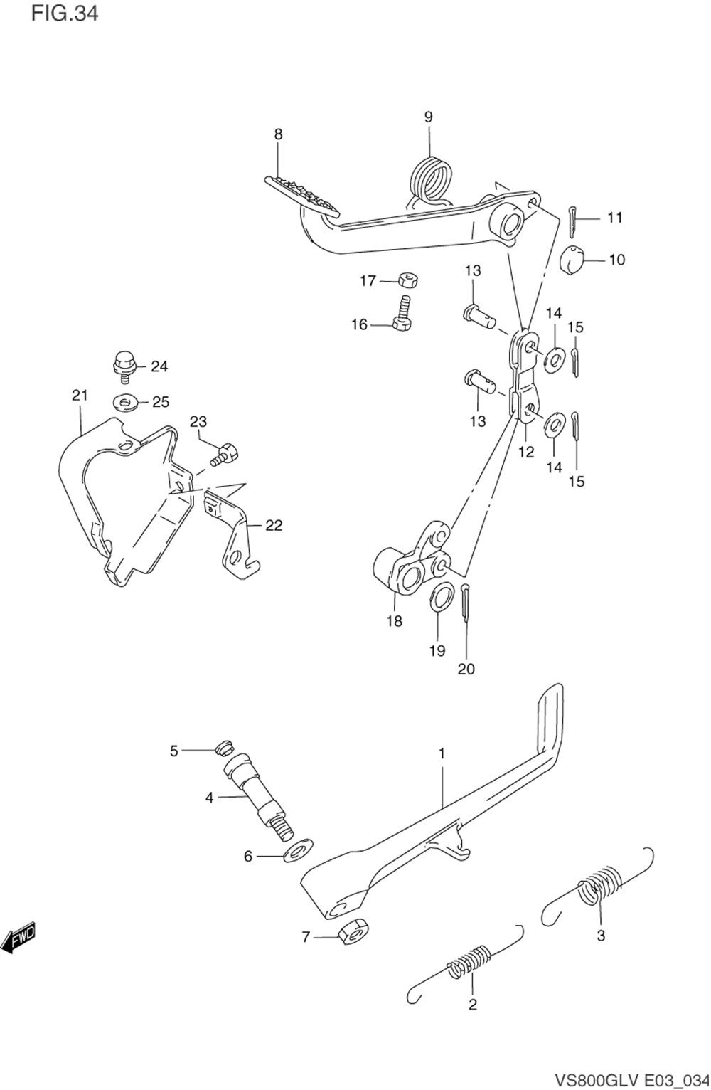 Prop stand - rear brake