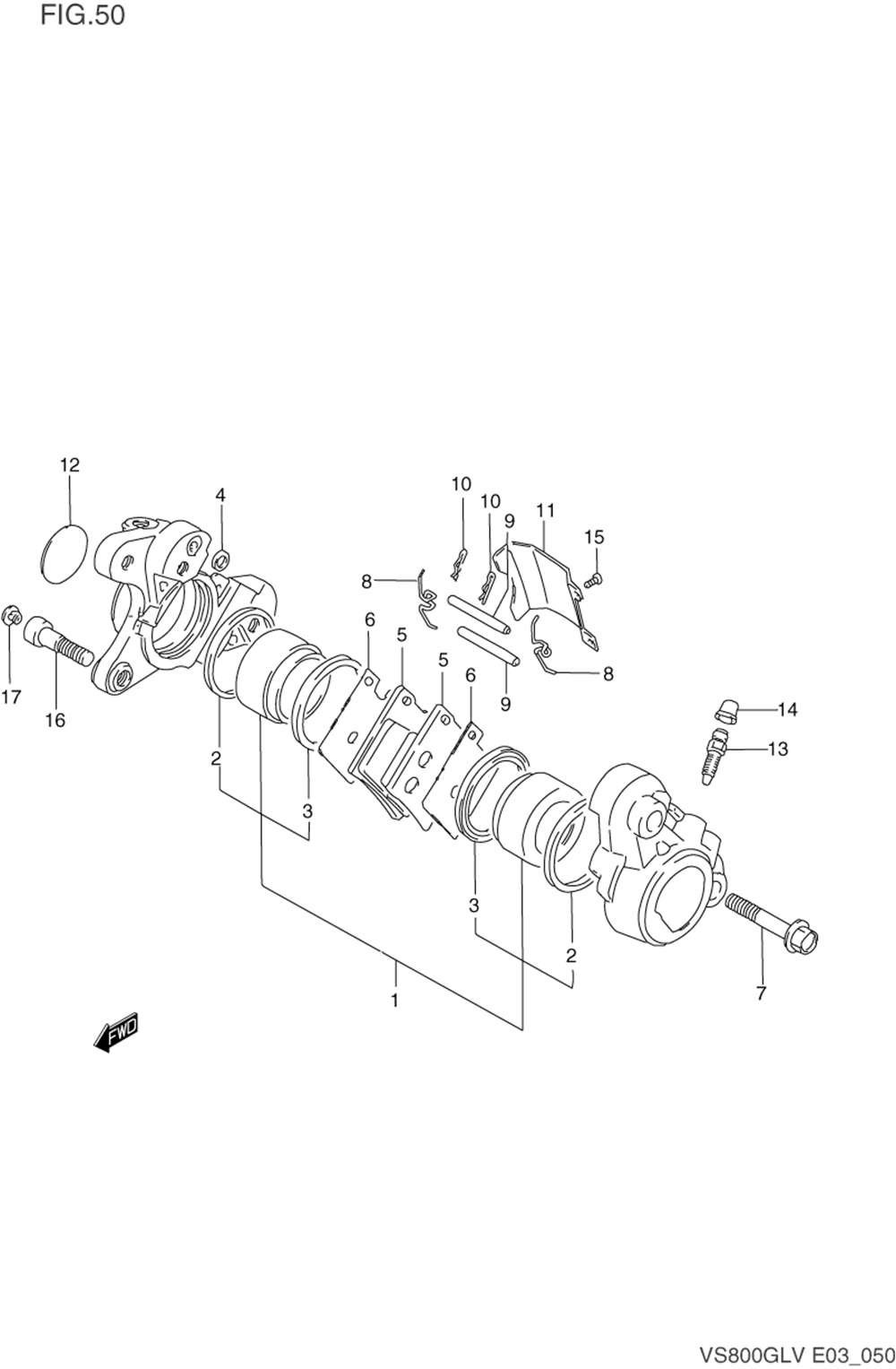 Front caliper (model n)