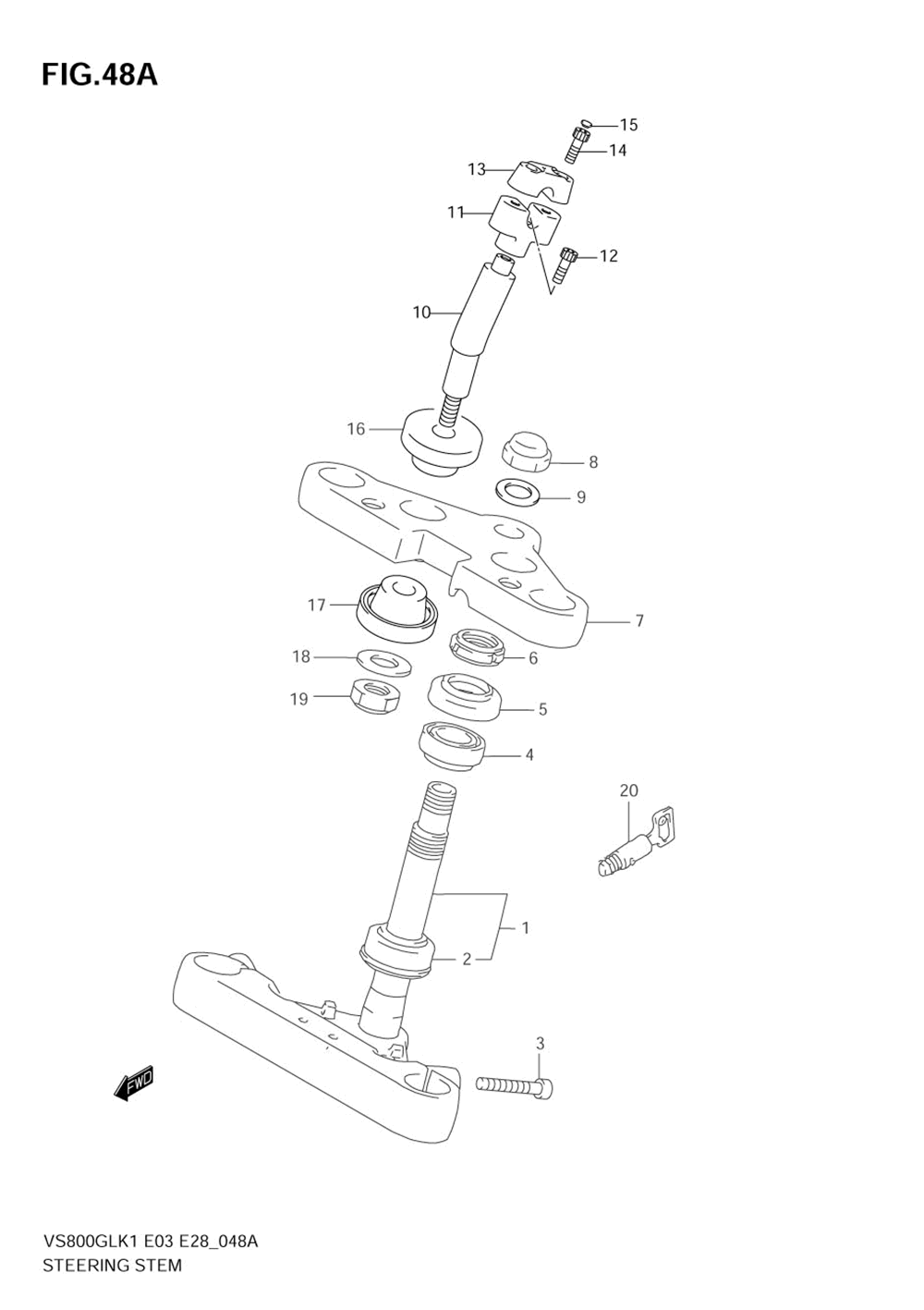 Steering stem (model k5)