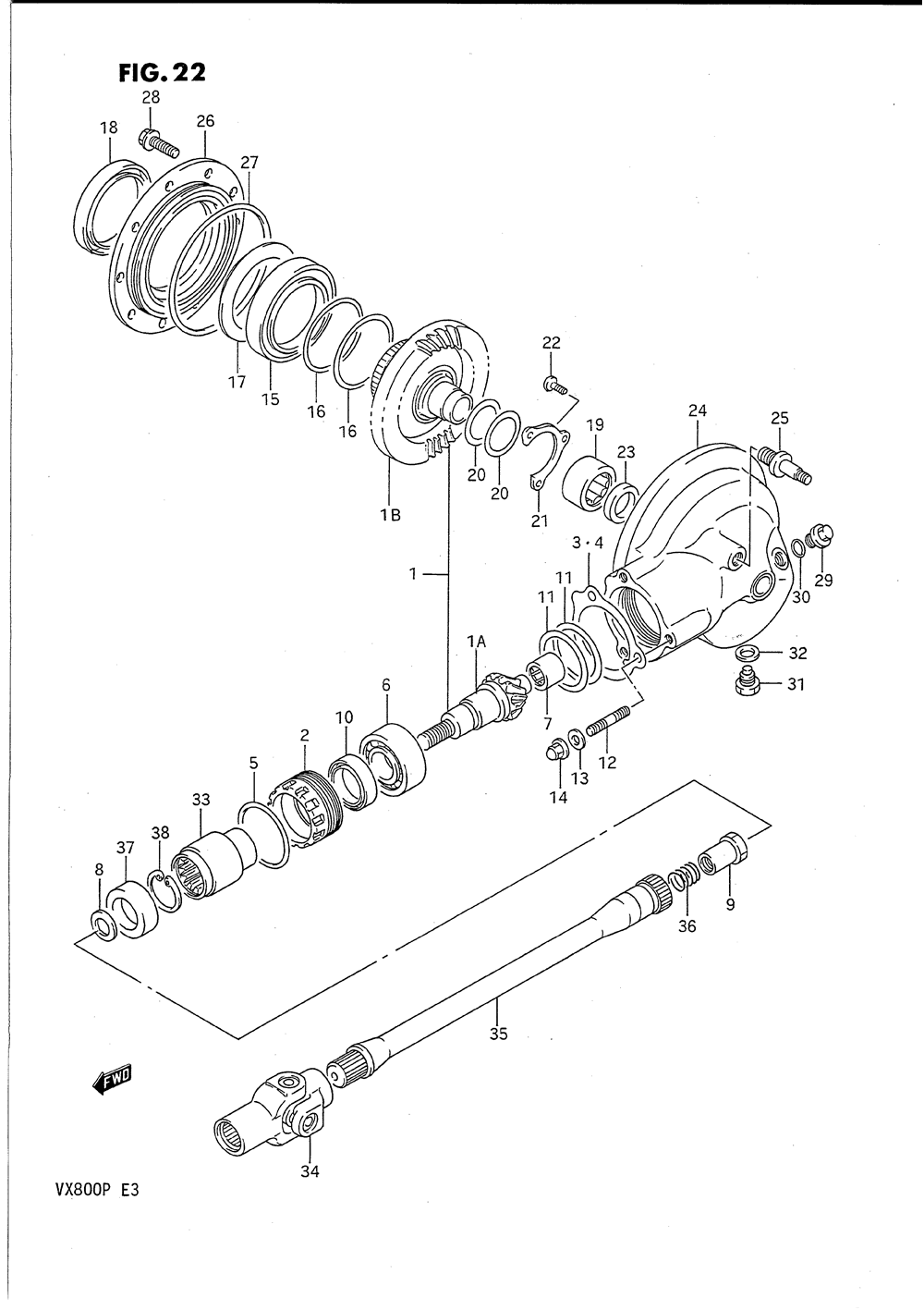 Propeller shaft - final drive gear