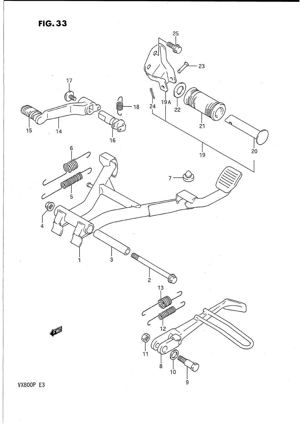 Stand - rear brake