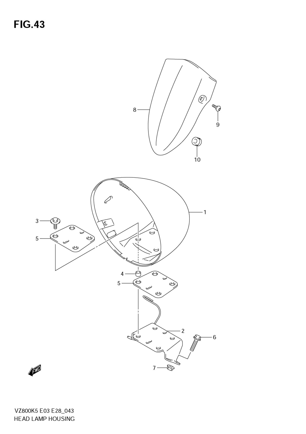 Headlamp housing