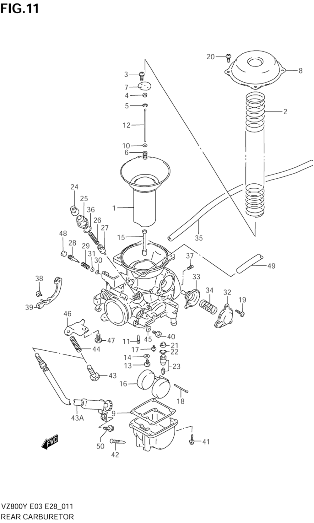 Rear carburetor