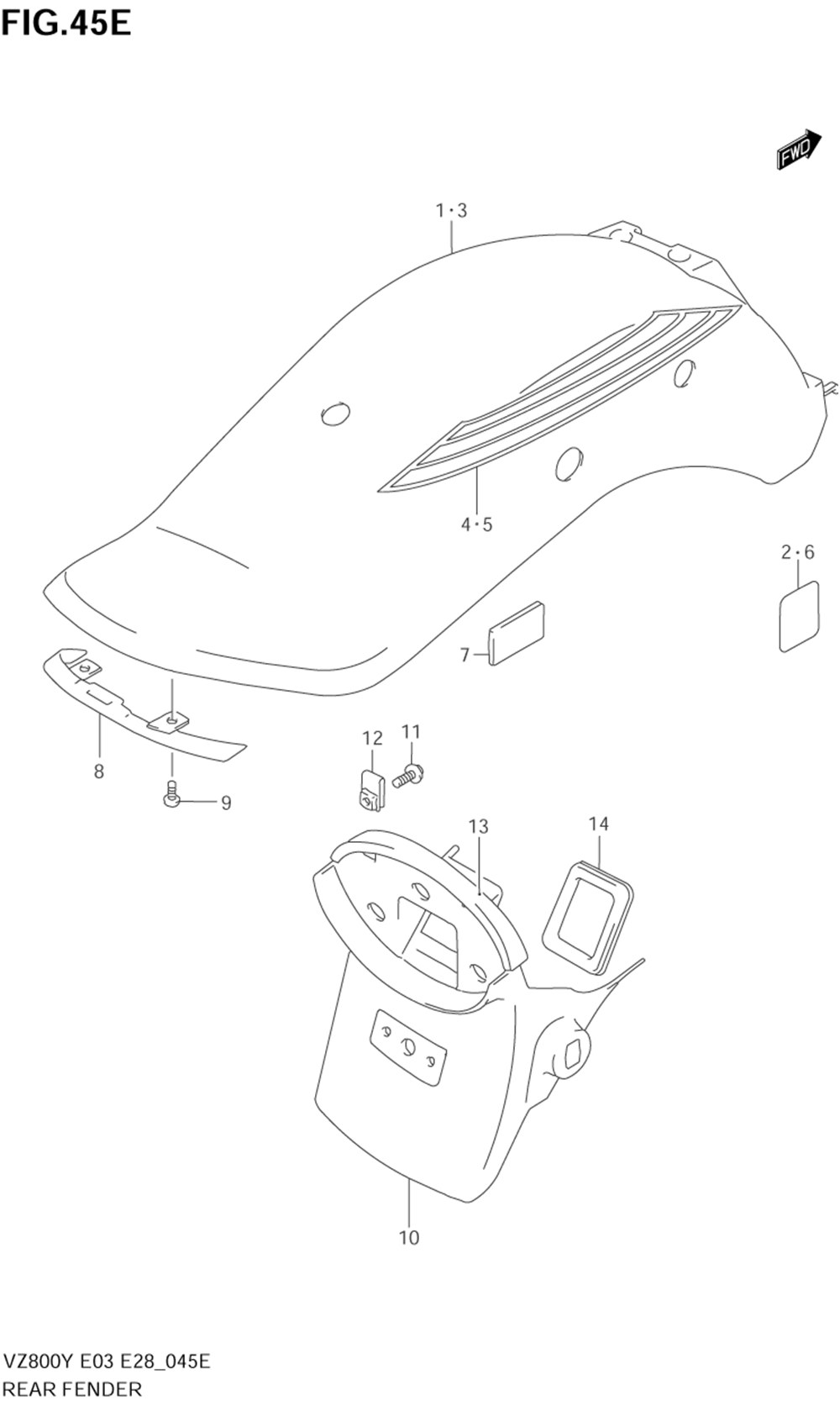 Rear fender (model k3)