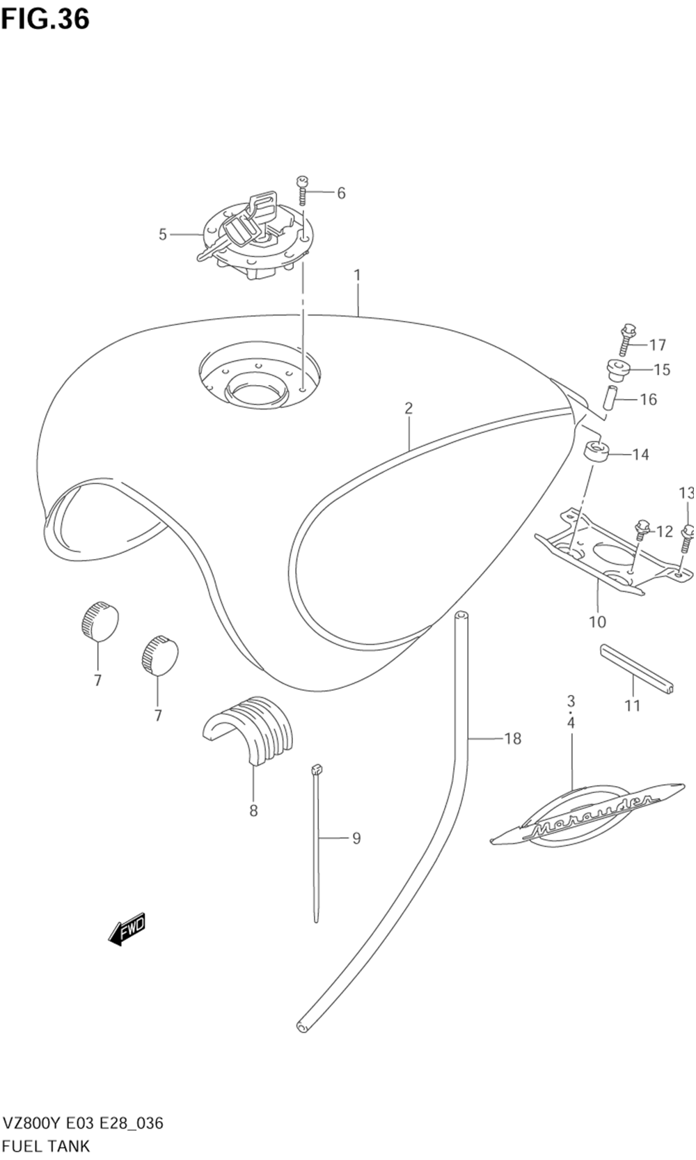 Fuel tank (model v)