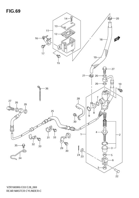 Rear master cylinder