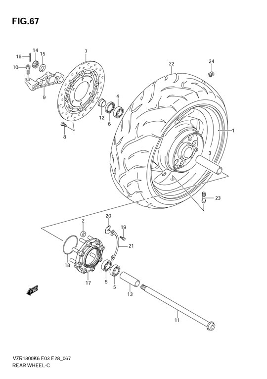 Rear wheel (model k6_k7)